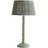 Floral Pleated Shade Bobbin LED Table Lamp - Green, Wood