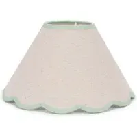 Florie Large Tapered Lamp Shade with Scallop Edge - Cream, Linen