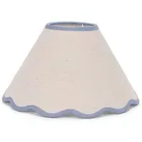 Florie Large Tapered Lamp Shade with Scalloped Edge - Cream, Linen