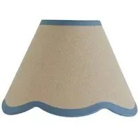 Florie Mini Lamp Shade with Scallop Trim - Blue, Linen