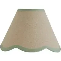 Florie Mini Lamp Shade with Scallop Trim - Green, Linen