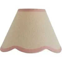 Florie Mini Lamp Shade with Scallop Trim - Pink, Linen