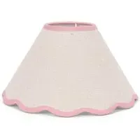 Florie Small Tapered Lamp Shade with Scallop Edge - Cream, Linen