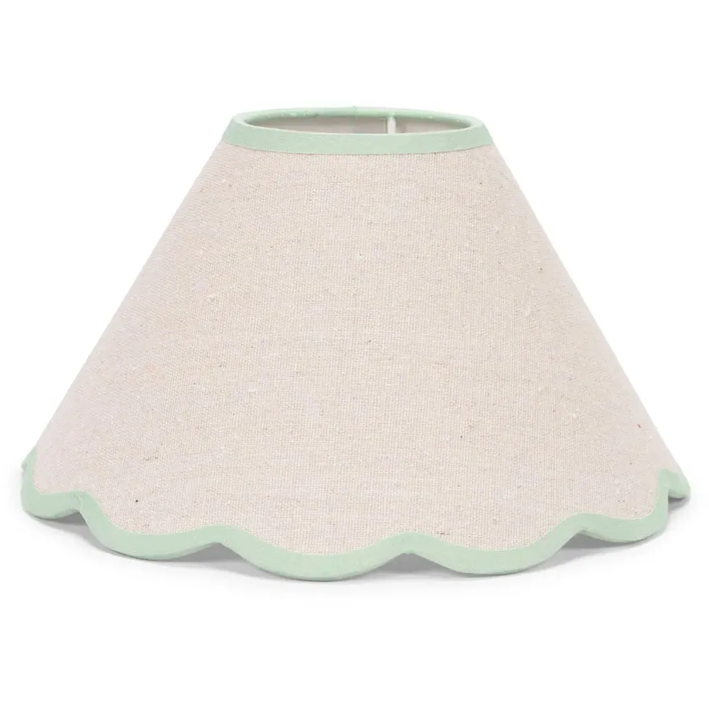 Florie Small Tapered Lamp Shade with Scallop Edge - Cream, Linen image