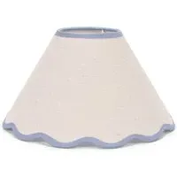 Florie Small Tapered Lamp Shade with Scalloped Edge - Cream, Linen
