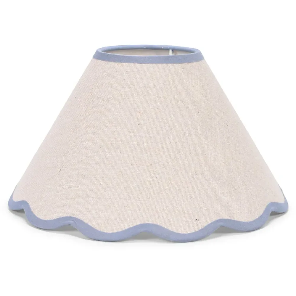Florie Small Tapered Lamp Shade with Scalloped Edge - Cream, Linen image