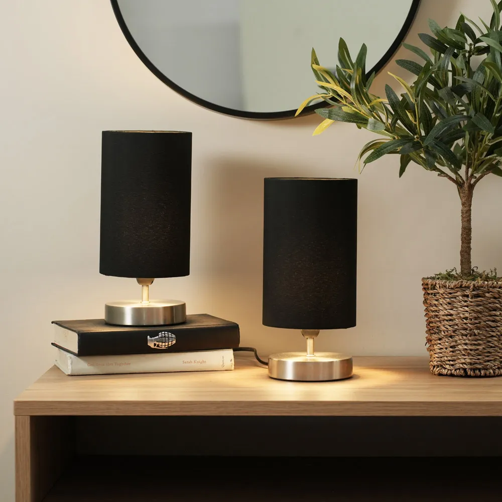 Francis Touch Table Lamp 2 Pack - Black, Chrome
