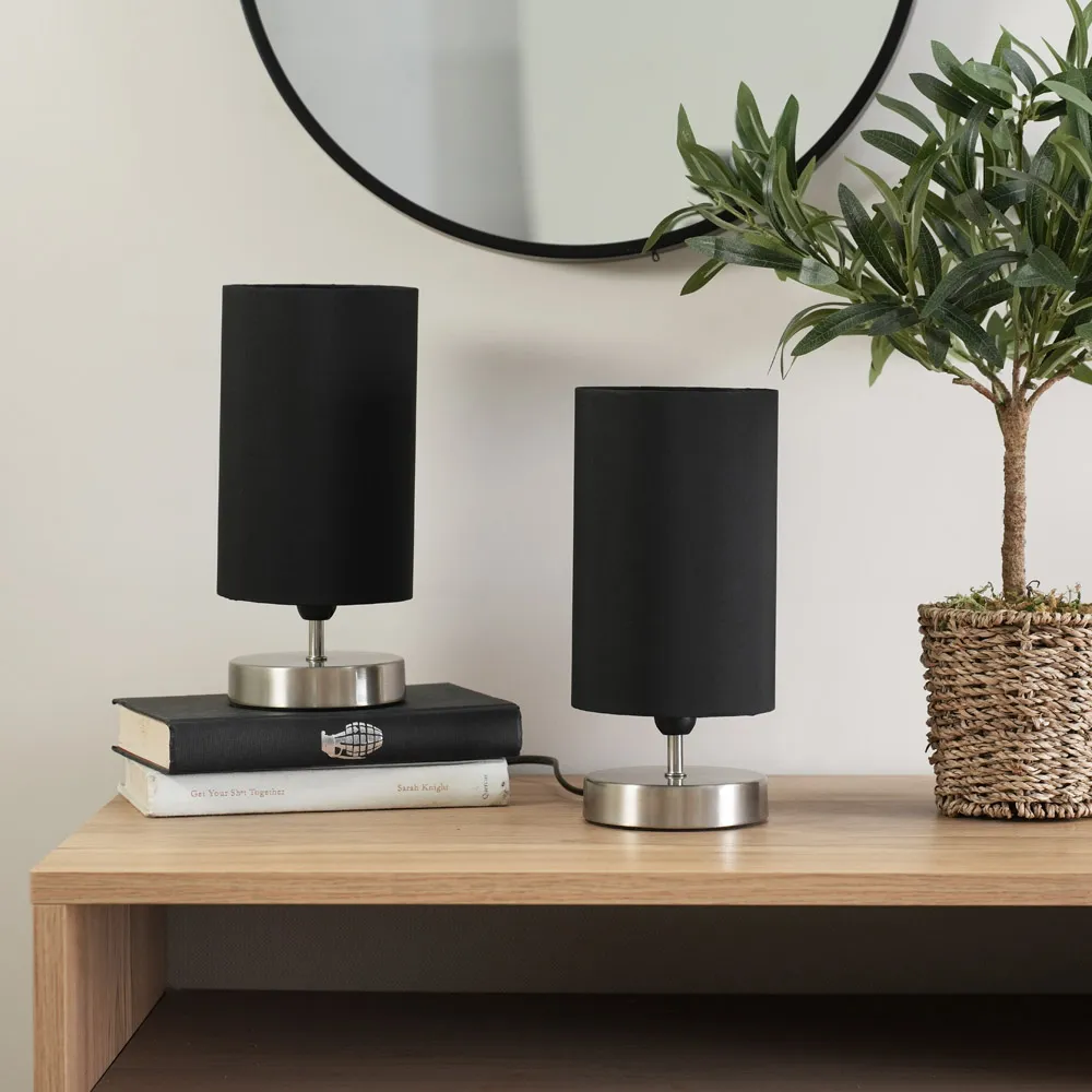 Francis Touch Table Lamp 2 Pack - Black, Chrome