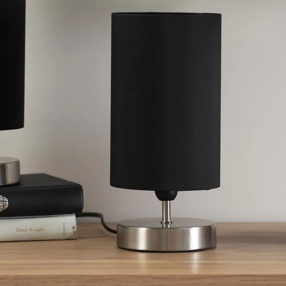 Francis Touch Table Lamp 2 Pack - Black, Chrome