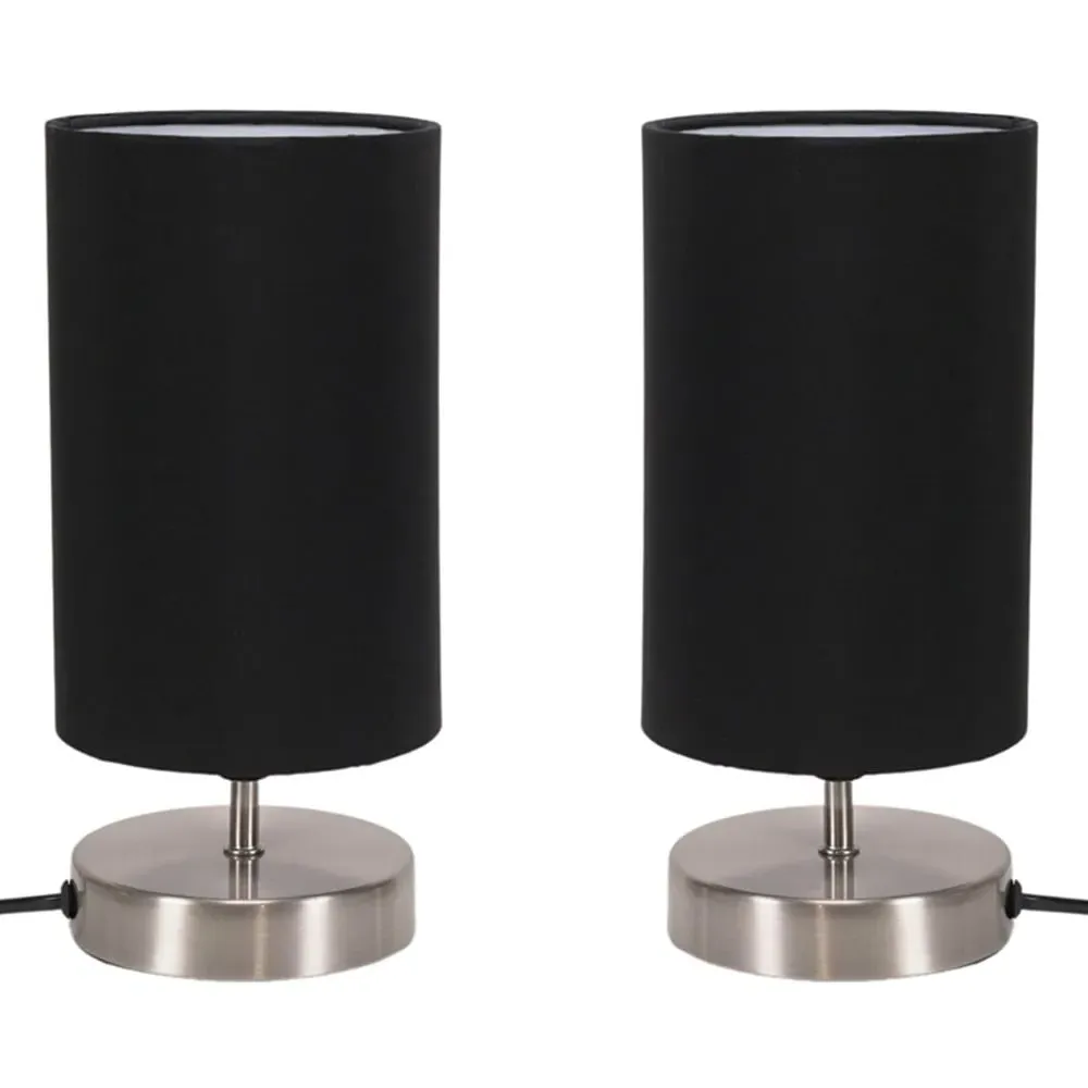 Francis Touch Table Lamp 2 Pack - Black, Chrome