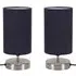 Francis Touch Table Lamp 2 Pack - Navy, Brushed Chrome