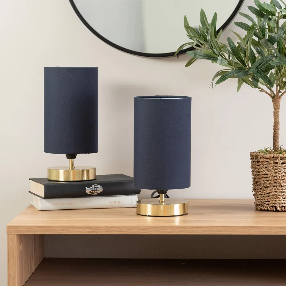 Francis Touch Table Lamp - Navy, Gold