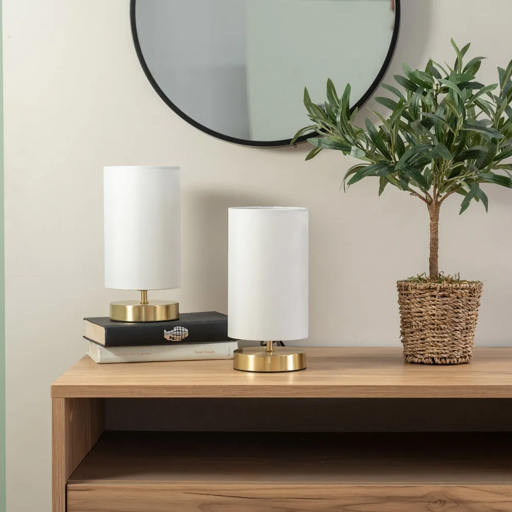 Francis Touch Table Lamp with Bulb - White, Gold