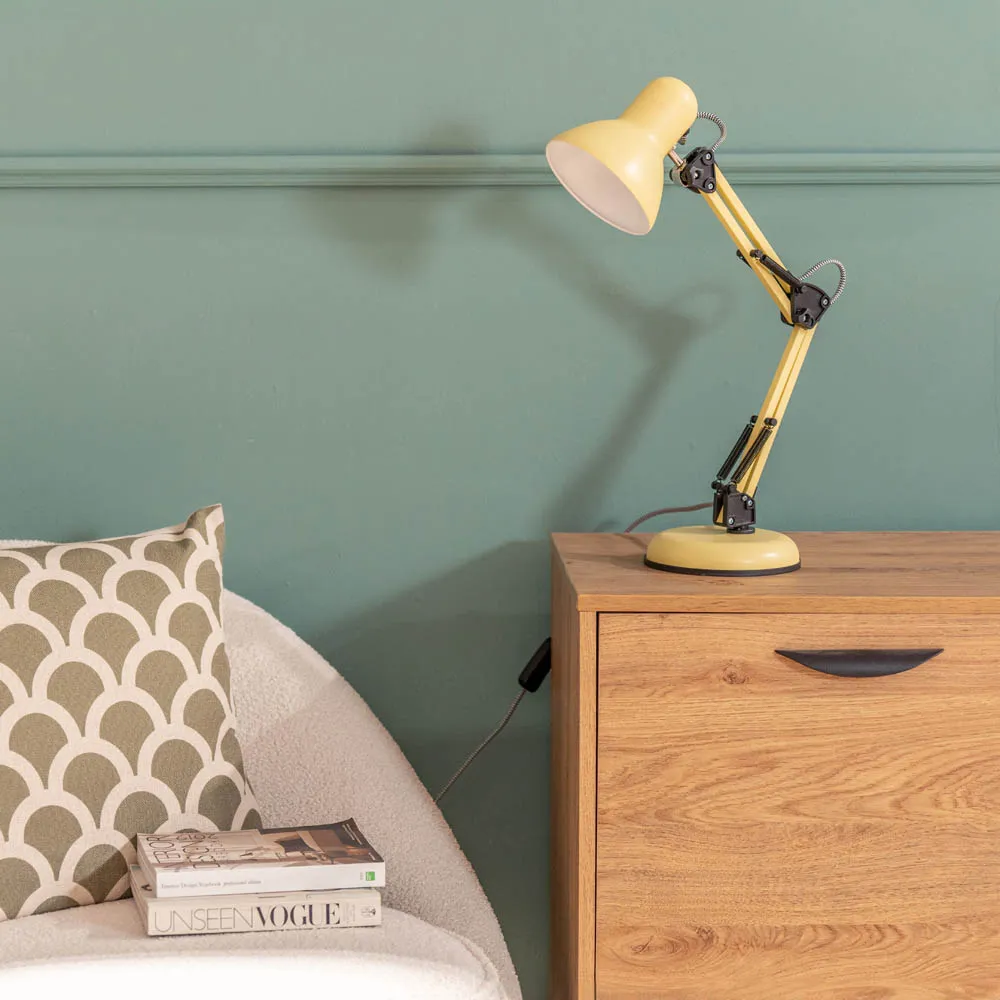 Frankie LED Desk Lamp - Yellow, Metal