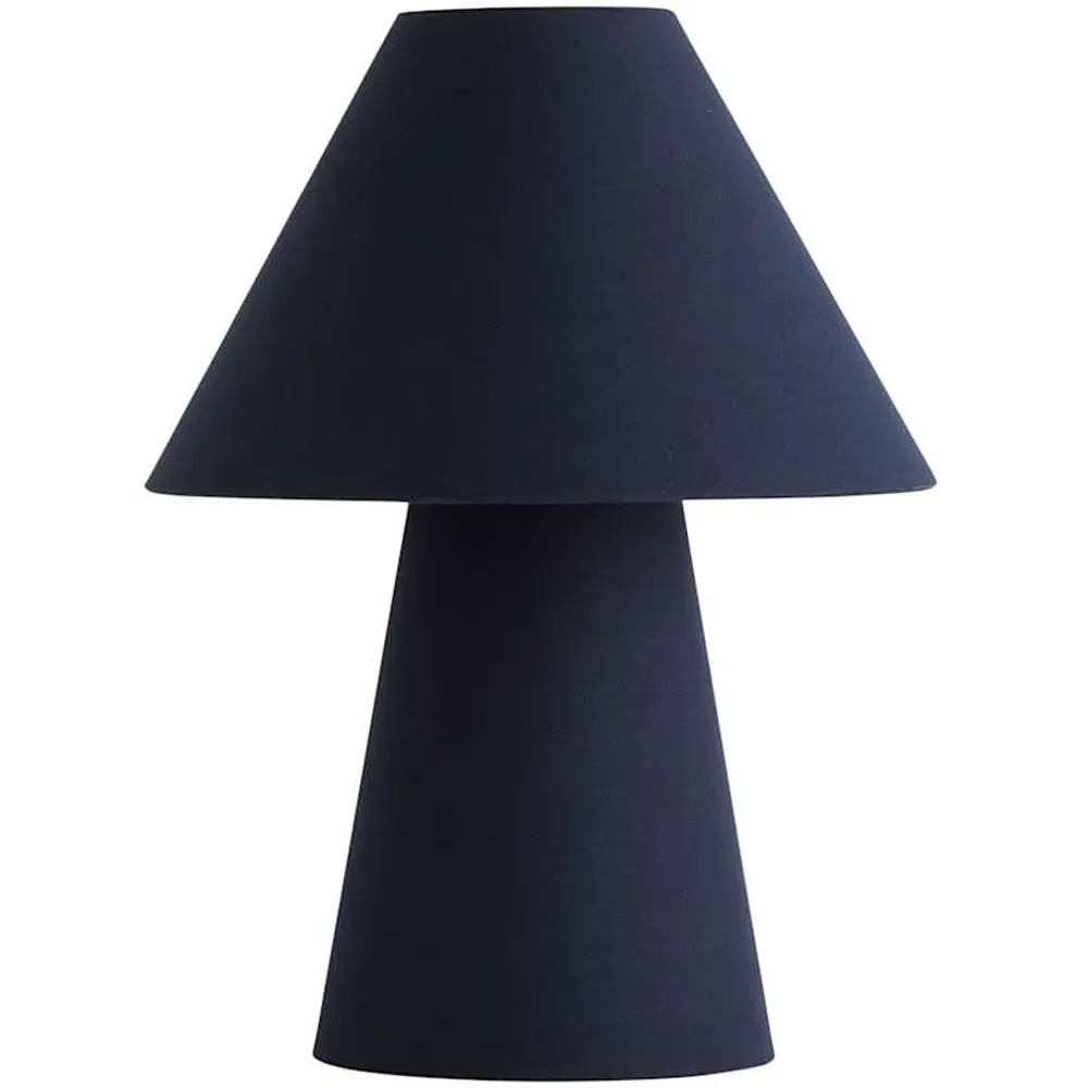 Freddie Tapered Shade Table Lamp and Bulb - Navy, Fabric image