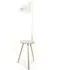 Freja Side Table Floor Lamp with Storage - White, Wood