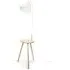 Freja Wooden Tripod Floor Lamp with Table - Cream