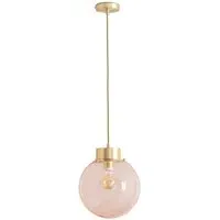 Frenchie Globe Ceiling Pendant Light - Pink, Glass