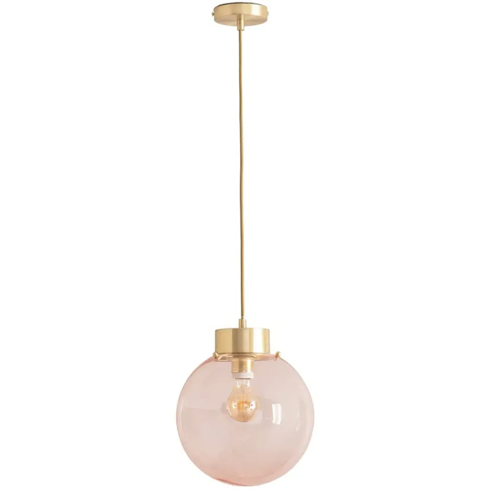 Frenchie Globe Ceiling Pendant Light - Pink, Glass image