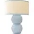 Gemma Stacked Ribbed Table Lamp with Linen Shade - Blue
