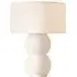 Gemma Stacked Ribbed Table Lamp with Linen Shade - Cream