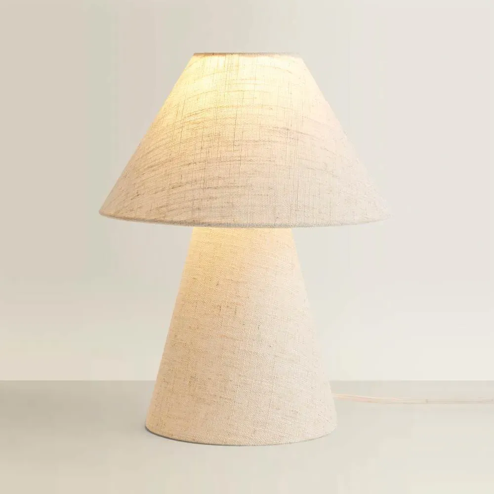 Gigi Tapered LED Table Lamp with Bulb - Cream, Linen