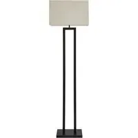 Gloria Double Stem Floor Lamp with Rectangular Shade - Black, Metal