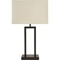 Gloria Double Stem Table Lamp with Rectangular Shade - Black, Metal