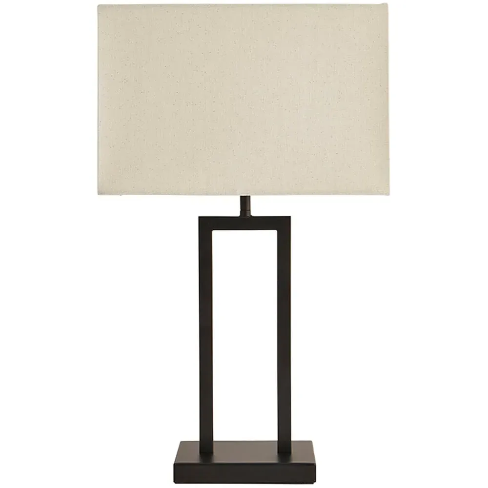 Gloria Double Stem Table Lamp with Rectangular Shade - Black, Metal image