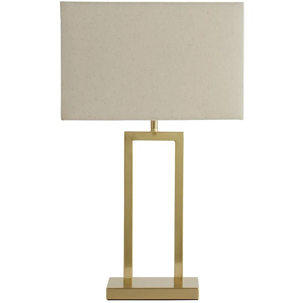 Gloria Double Stem Table Lamp with Rectangular Shade - Gold, Metal
