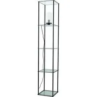 Gobie 4 Shelf LED Floor Lamp with Storage - Black, Glass