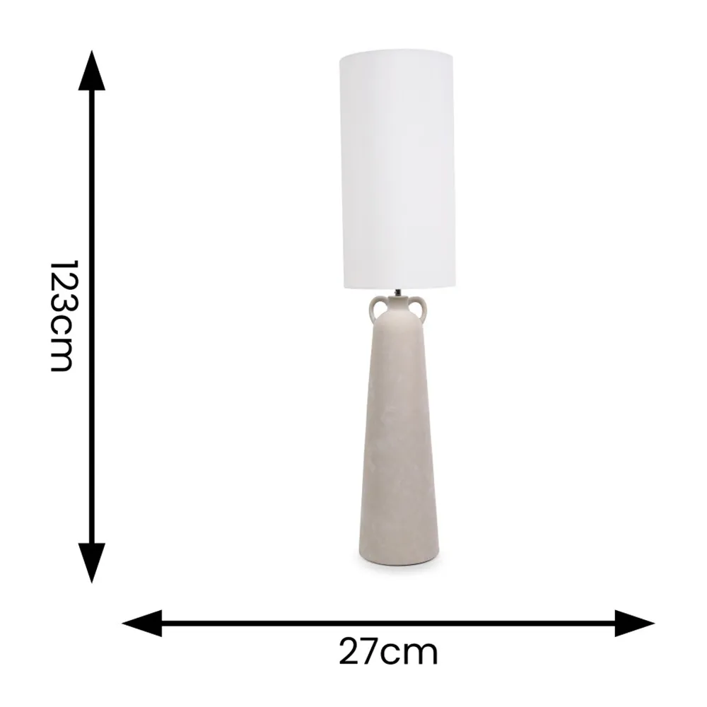 Grayson Urn Style Midi LED Floor Lamp - Cream, Ceramic