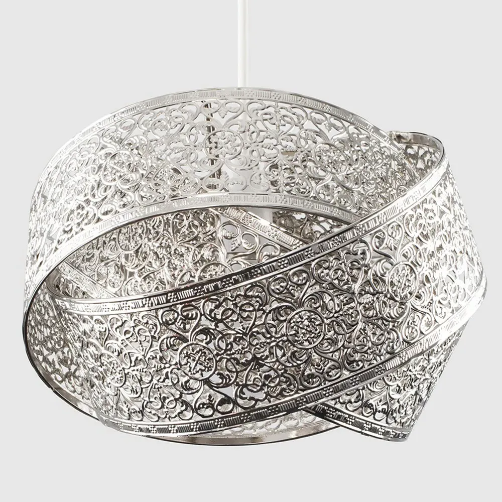 Hacienda Intertwined Ceiling Pendant Light - Silver, Chrome