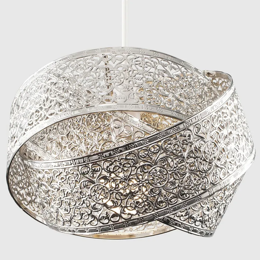 Hacienda Intertwined Ceiling Pendant Light - Silver, Chrome