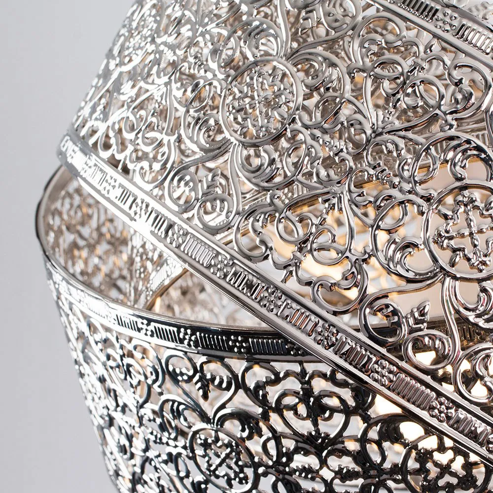 Hacienda Intertwined Ceiling Pendant Light - Silver, Chrome