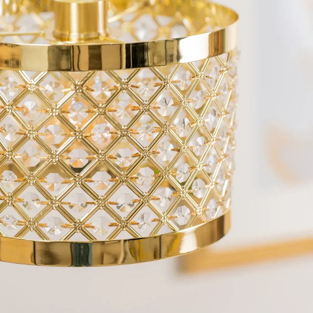 Hadley Drum Lamp Shade with Jewel Detail - Gold