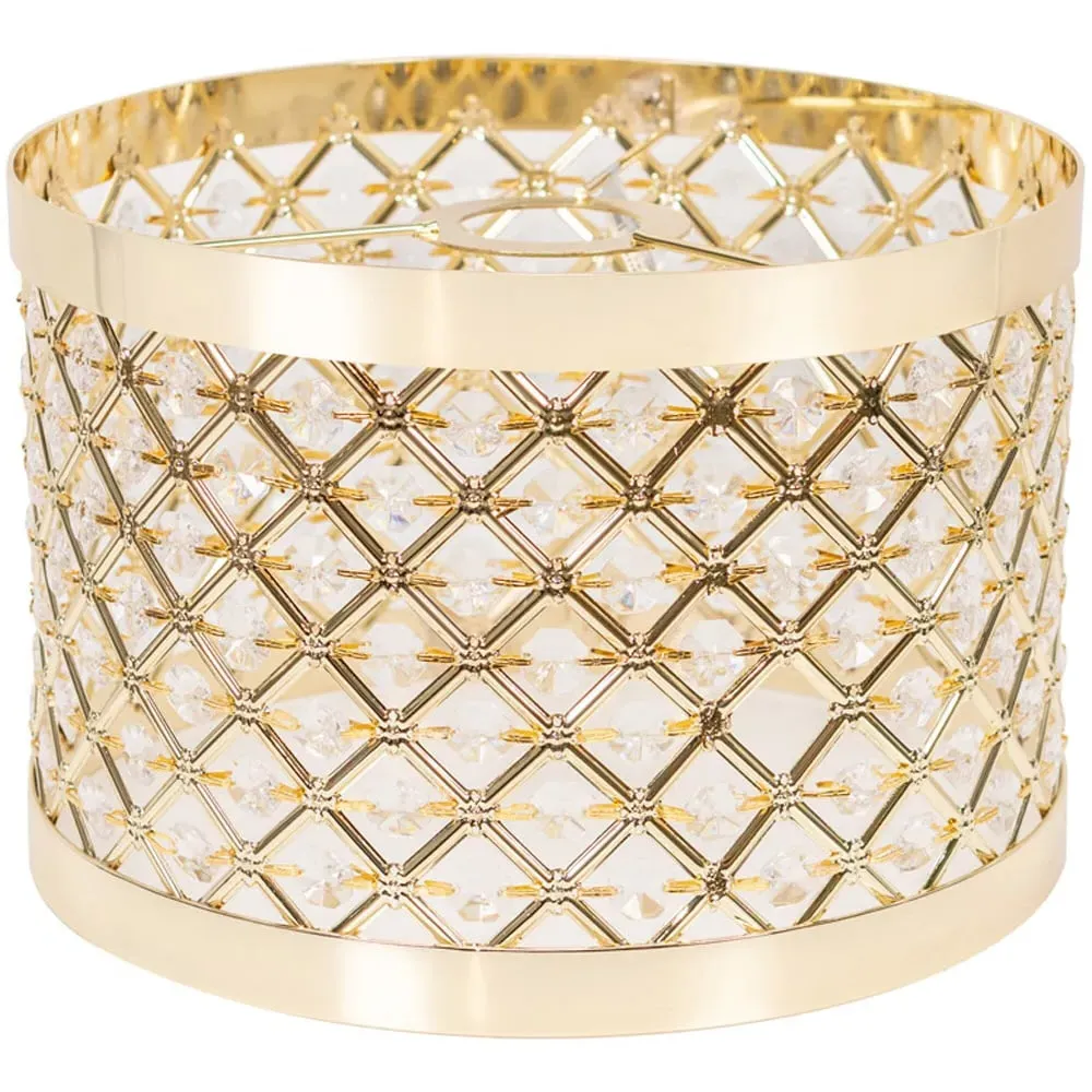 Hadley Drum Lamp Shade with Jewel Detail - Gold image