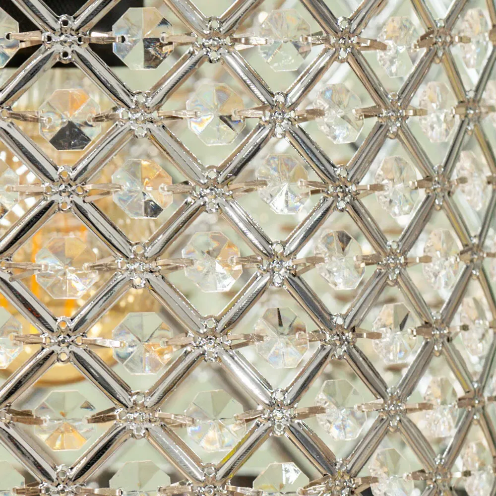 Hadley Drum Lamp Shade with Jewel Detail - Silver