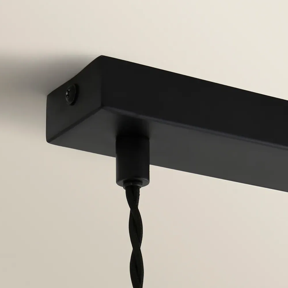 Hallie 3 Drop Ceiling Pendant Light - Black, Linen