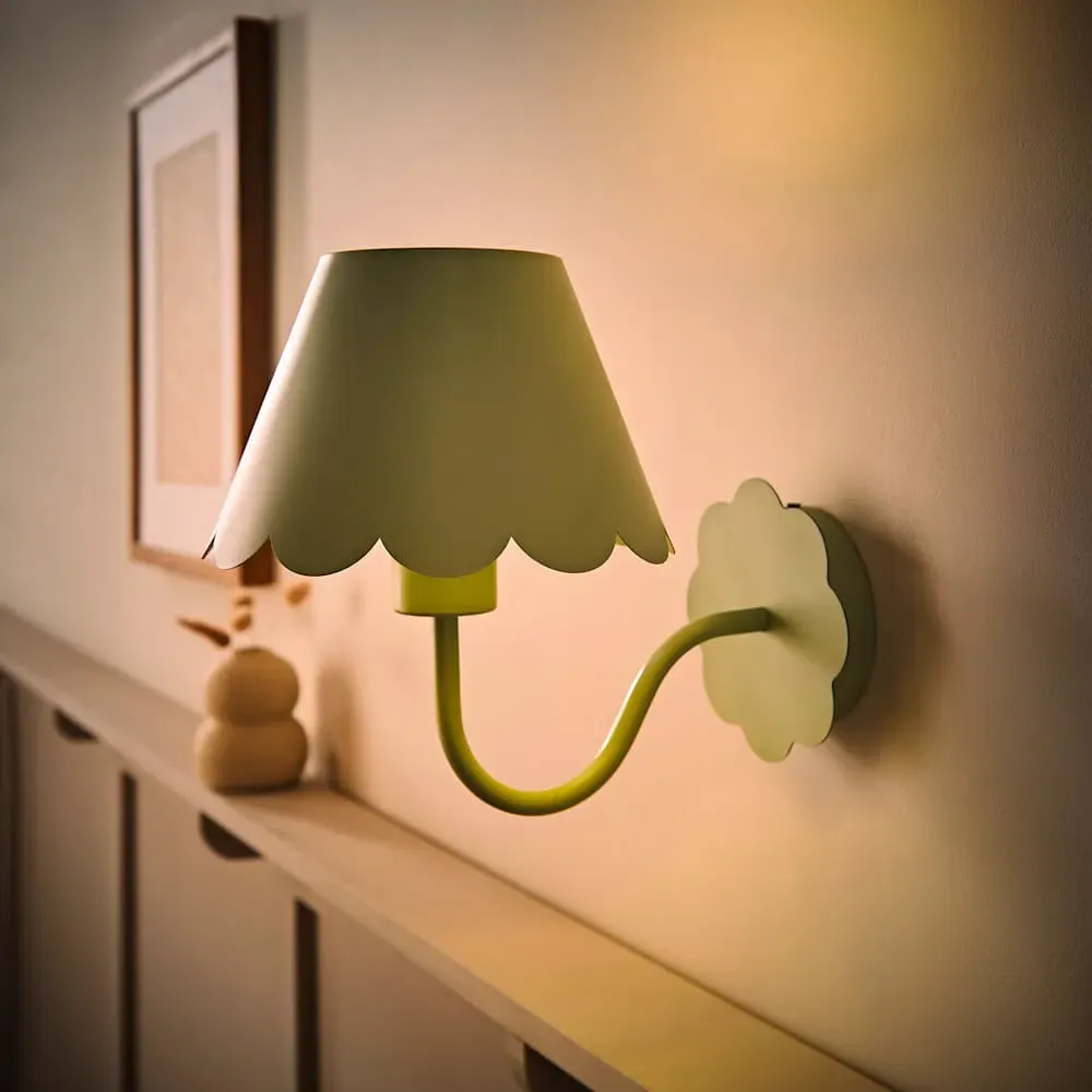 Hallie Scallop Rechargeable Wall Light 2 Pack - Green