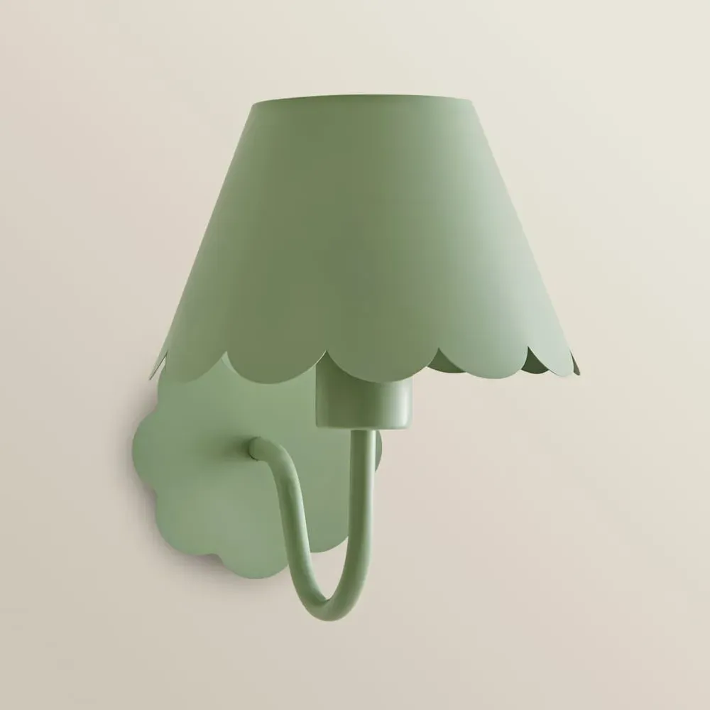 Hallie Scallop Rechargeable Wall Light 2 Pack - Green