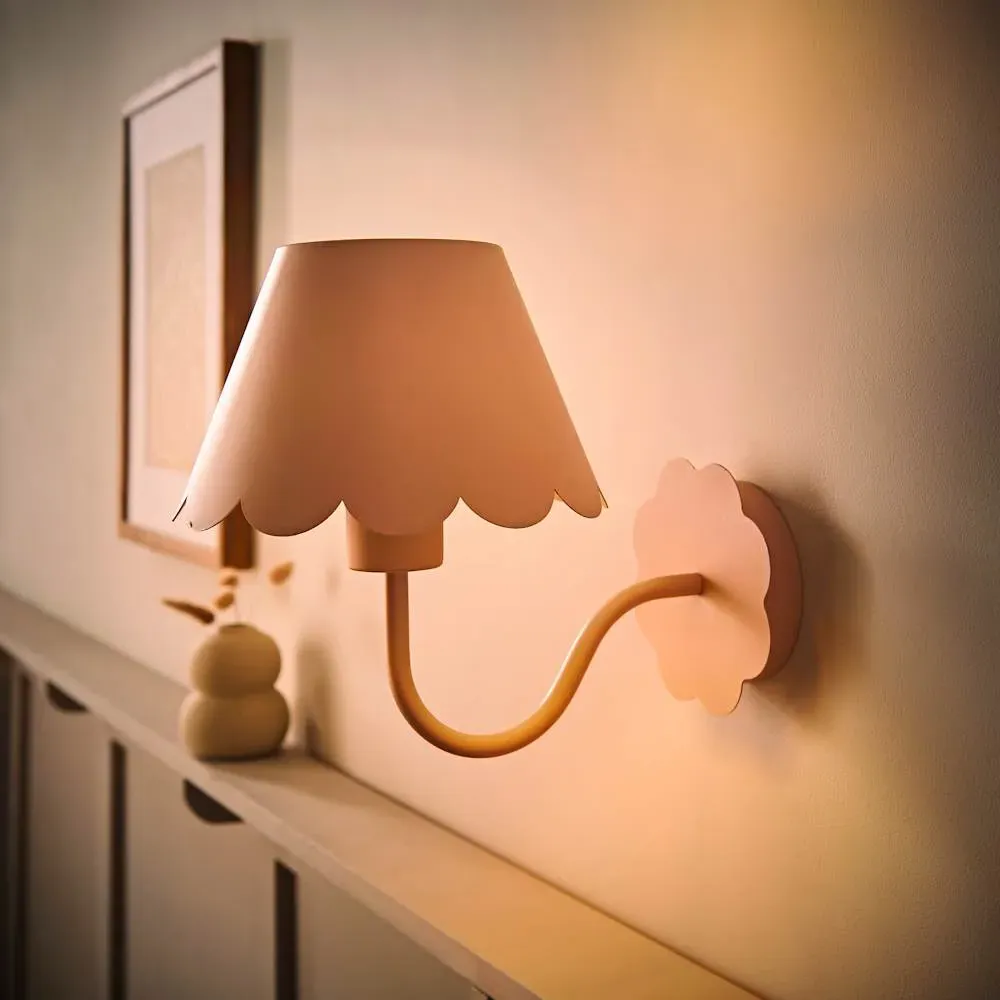 Hallie Scallop Rechargeable Wall Light 2 Pack - Pink