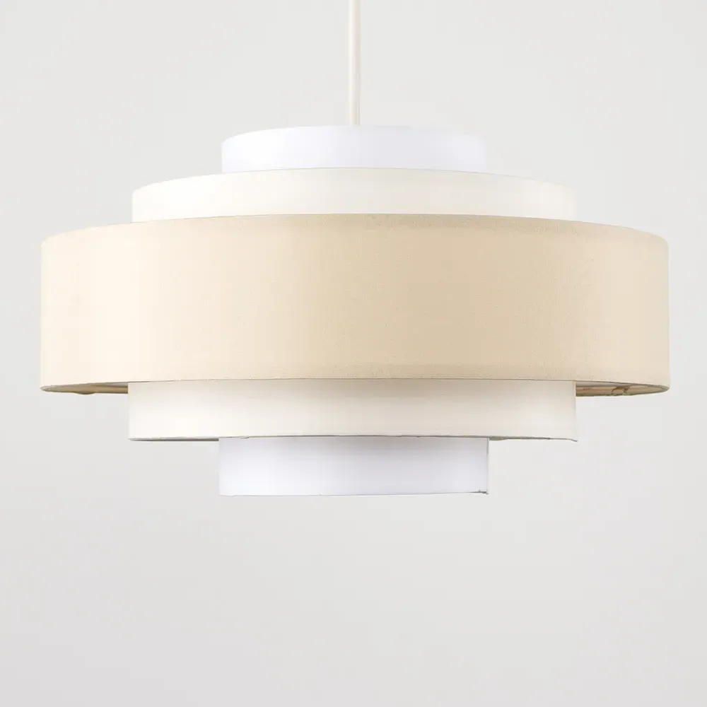 Hampshire 5 Tiered Ceiling Pendant Light Shade - Cream, Fabric