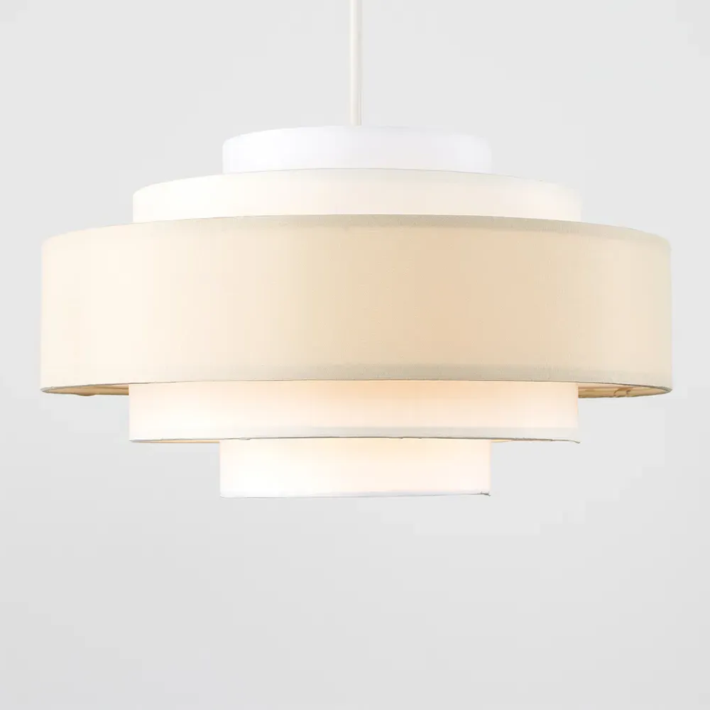 Hampshire 5 Tiered Ceiling Pendant Light Shade - Cream, Fabric
