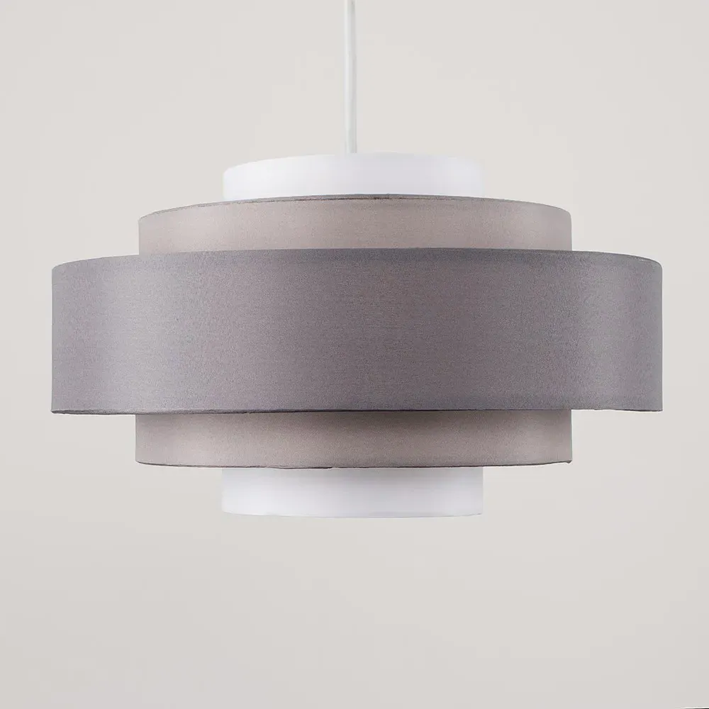Hampshire 5 Tiered Ceiling Pendant Light Shade - Grey, Fabric