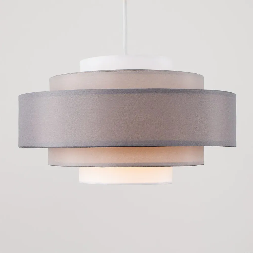 Hampshire 5 Tiered Ceiling Pendant Light Shade - Grey, Fabric