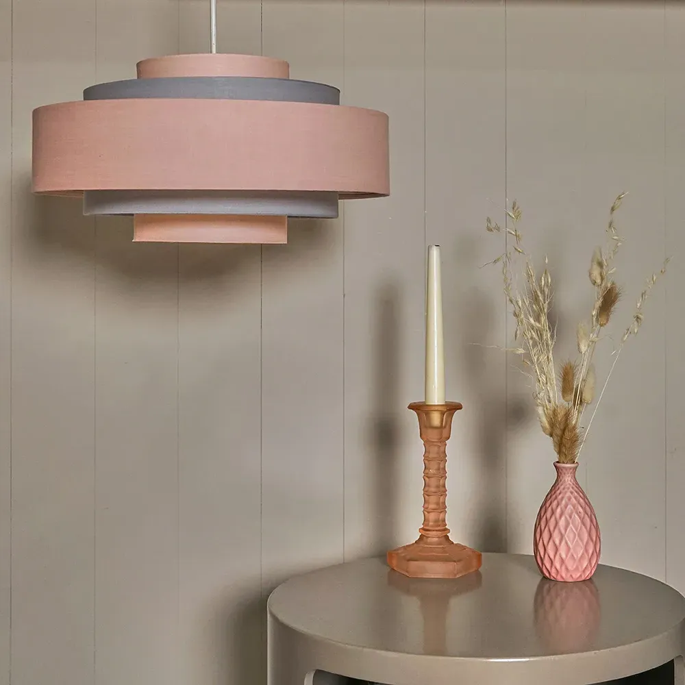 Hampshire 5 Tiered Ceiling Pendant Light Shade - Pink, Fabric