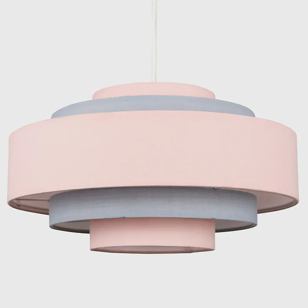 Hampshire 5 Tiered Ceiling Pendant Light Shade - Pink, Fabric