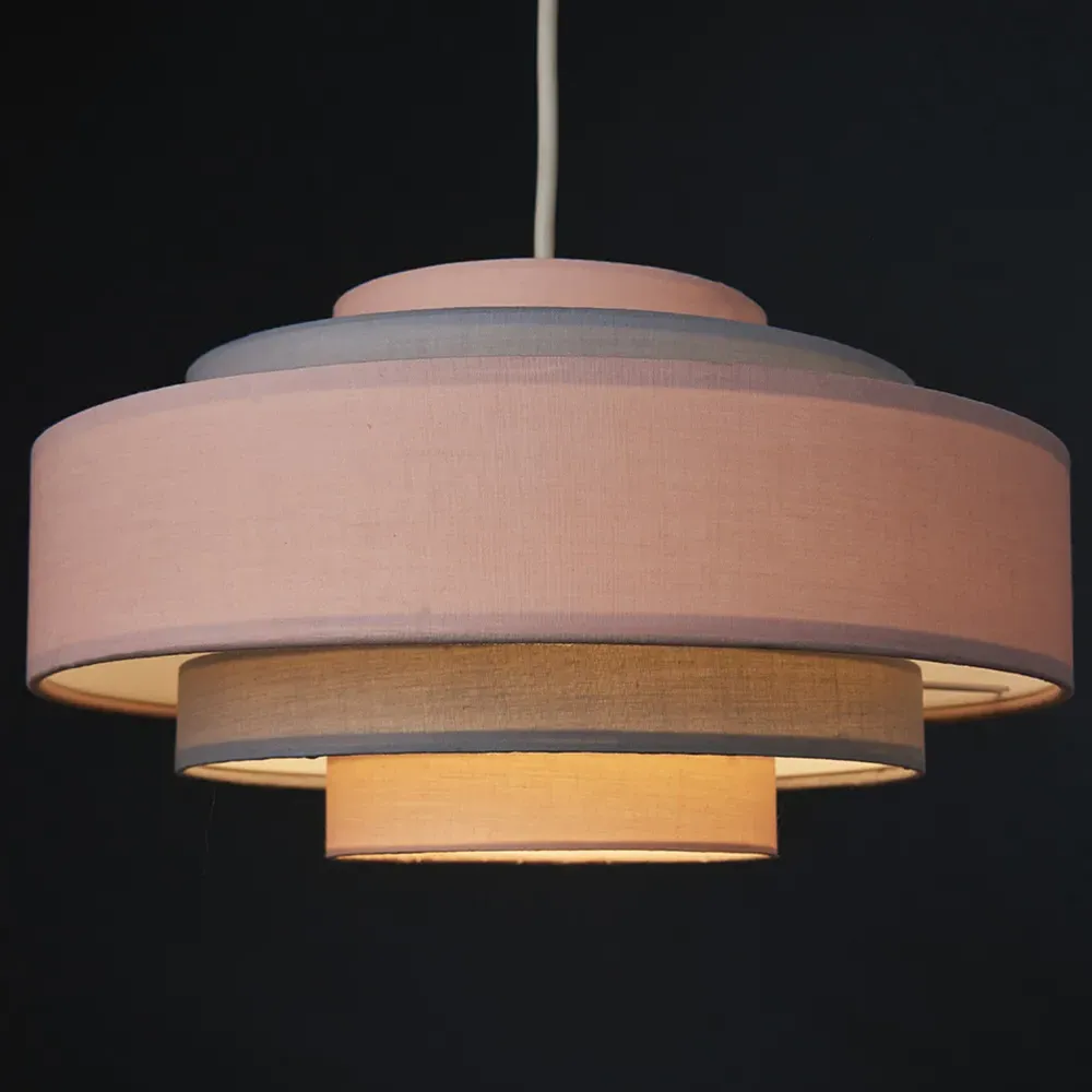 Hampshire 5 Tiered Ceiling Pendant Light Shade - Pink, Fabric