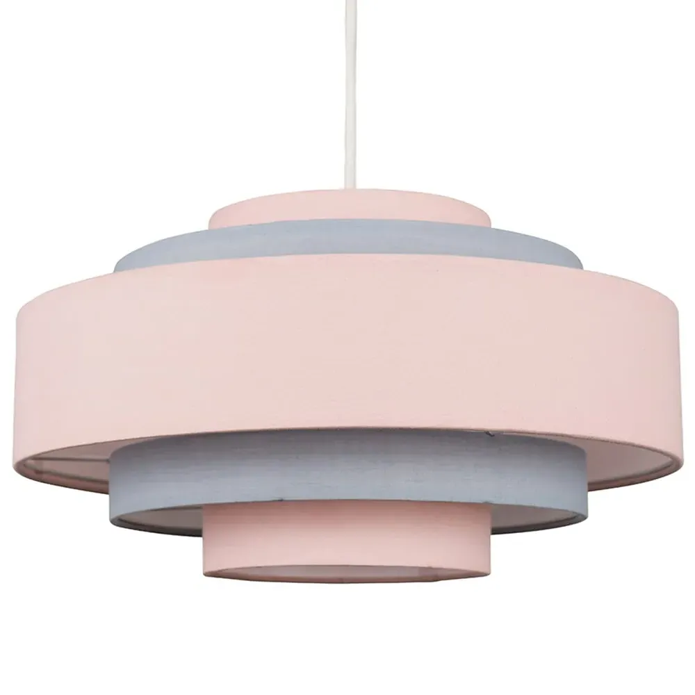 Hampshire 5 Tiered Ceiling Pendant Light Shade - Pink, Fabric